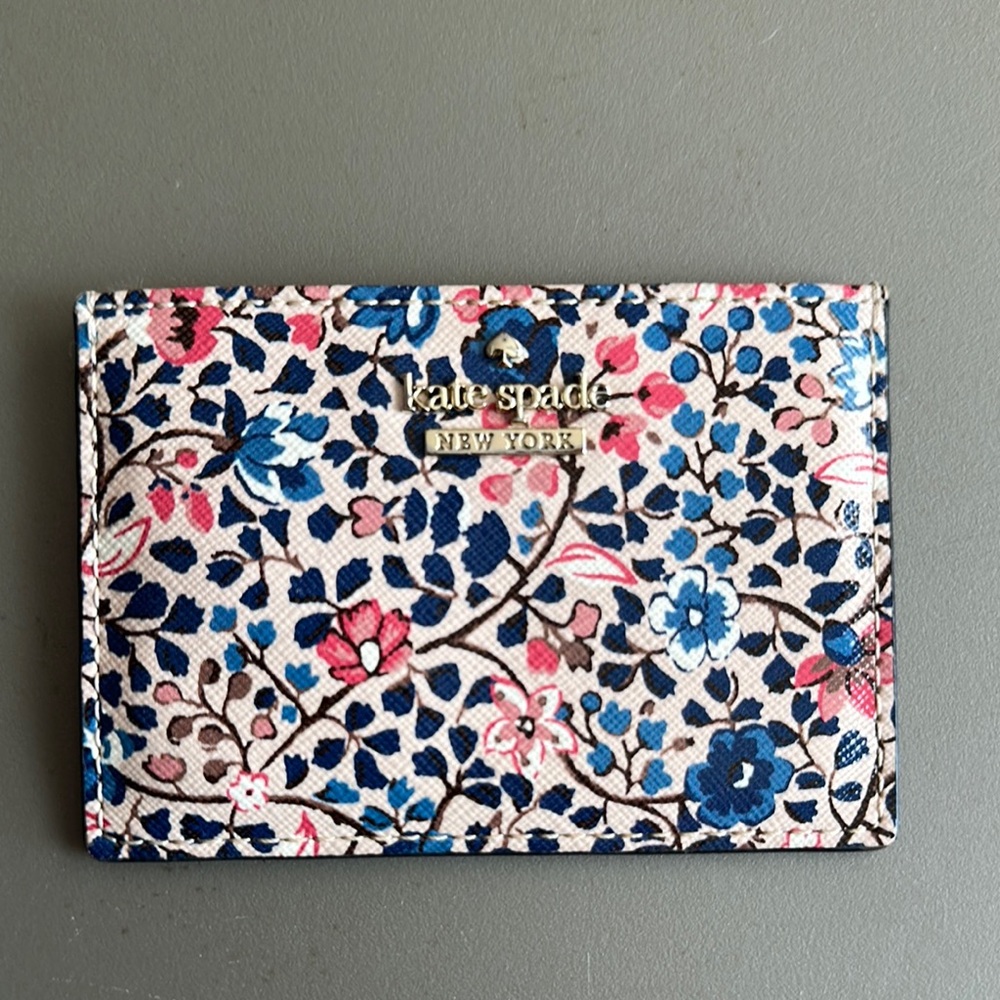 Kate Spade Floral Card Holder - Blue and Pink